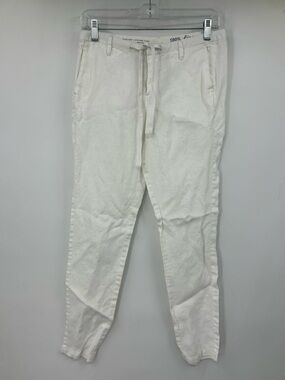 G1 Basic Goods Women’s 100% Linen Pants White Tapered Trousers Size 0